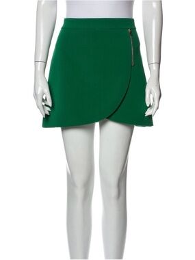 Alice and Olivia High-Rise Emerald Wrap Mini Skirt